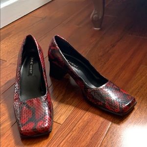 Nine West Red Snake Skin heel
